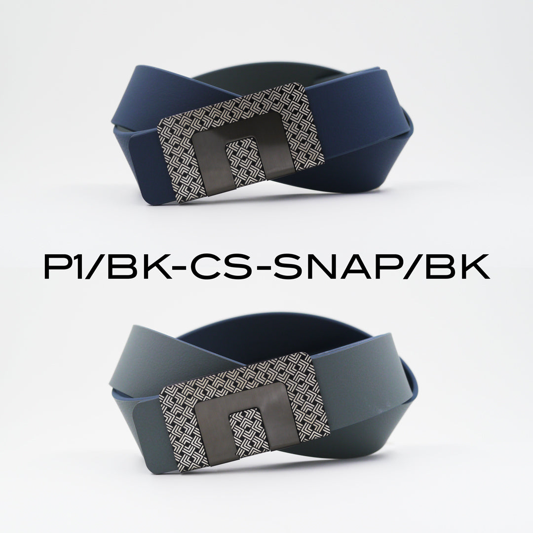 MIN BELT - BLACK P1 BUCKLE, CASUAL STRAP