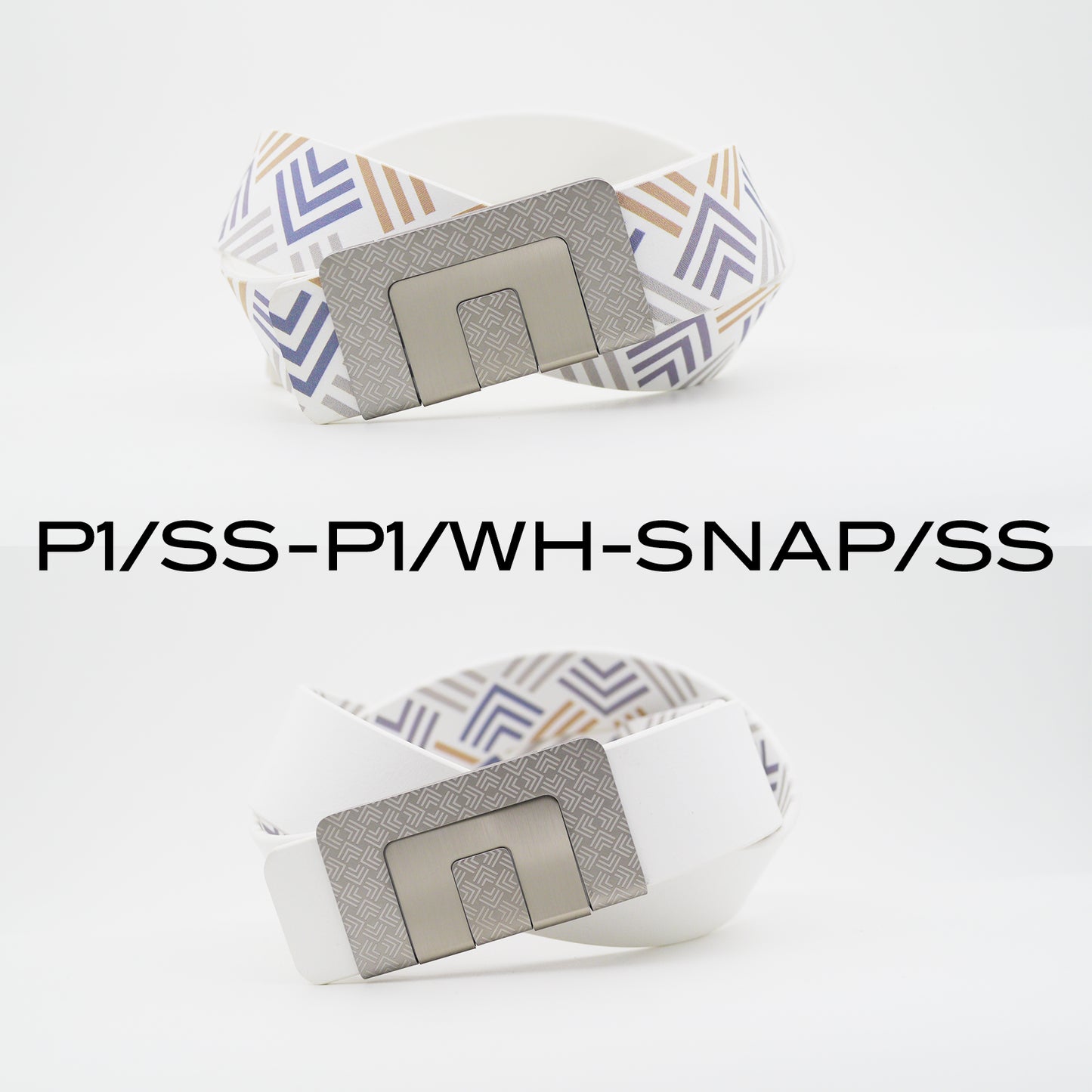 MIN BELT - SILVER P1 BUCKLE, WHITE P1 STRAP